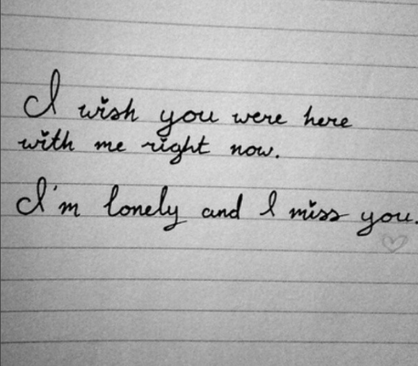 I Am Alone I Miss You Handwritten Quotes