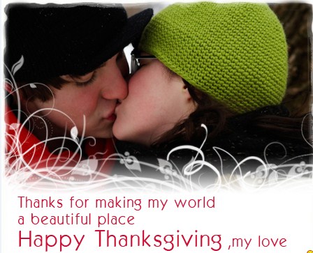 romantic thanksgiving quote couple kiss hug