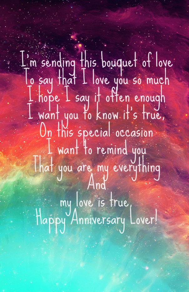 anniversary message card for lover