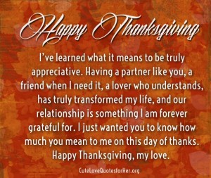 Thanksgiving Love Quotes for Her - Thank You Sayings