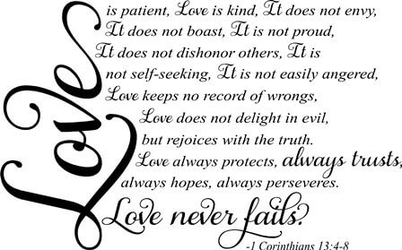 Corinthians love is patient love is kind