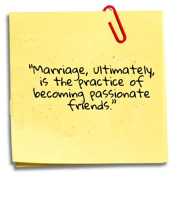 marriage quote about couples passionate friendship
