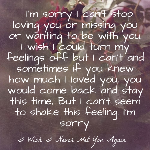 I am sorry love quote regret sayings