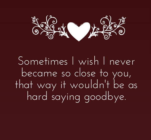 Sometimes I wish I had never met you quotes and saying image