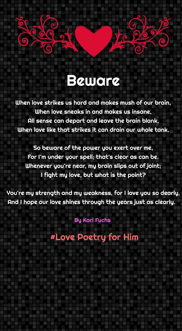 12 Sweet Rhyming Love Poems for Him - Cute Boyfriend / Hubby