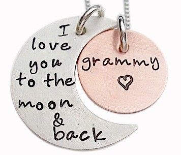 I Love You to the Moon and Back Phrse on locket