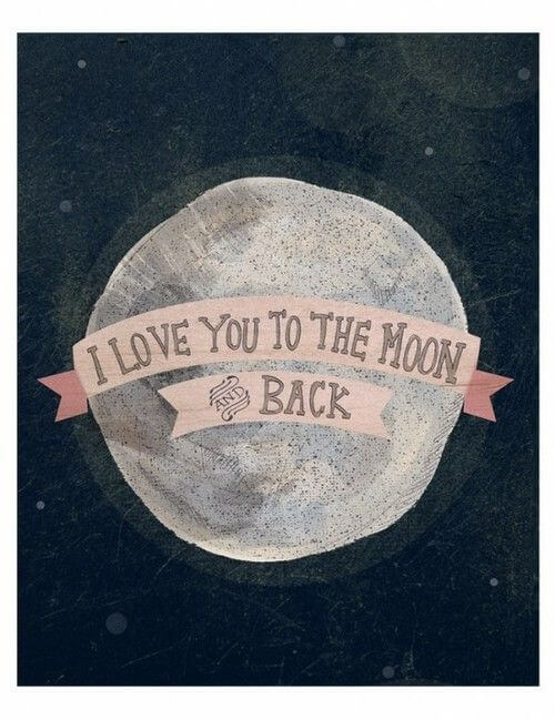 Origin of love you to the moon and back wirh moon star image