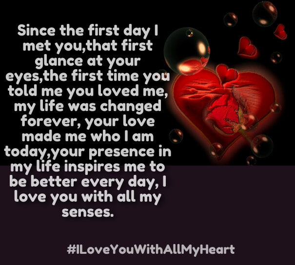 Cute I love you with all my heart quotes for him
