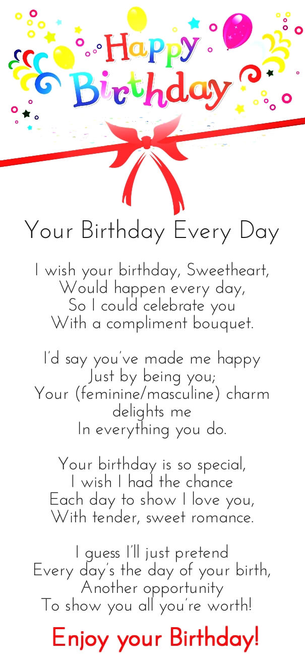 happy birthday i love you poems