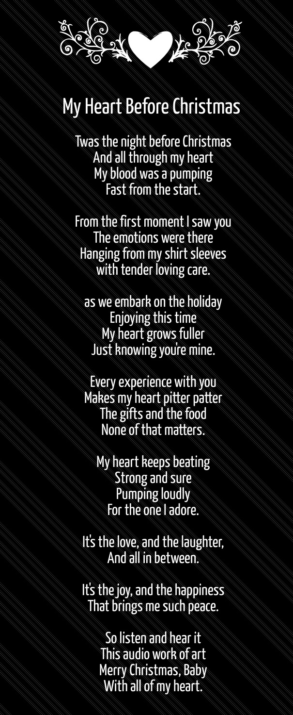 Long X mas Day Love Poem – My Heart Before Christmas