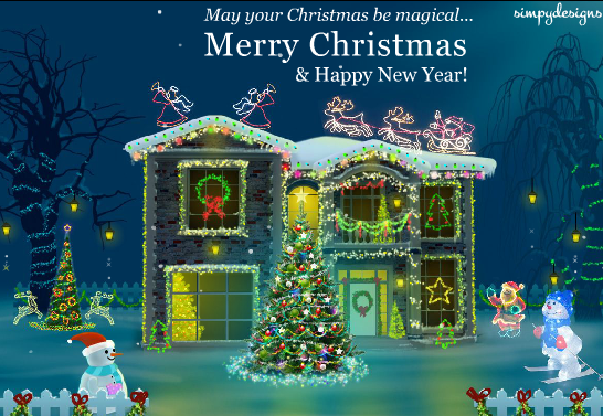 30 Merry Christmas and Happy New Year 2020 Greeting Card 