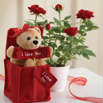 I love you flowers red for Happy Valentines Day