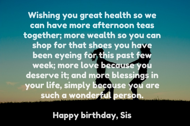 inspirational birthday message for sister in law