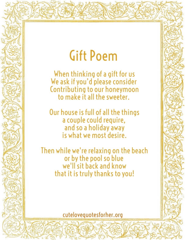 wedding gift poems