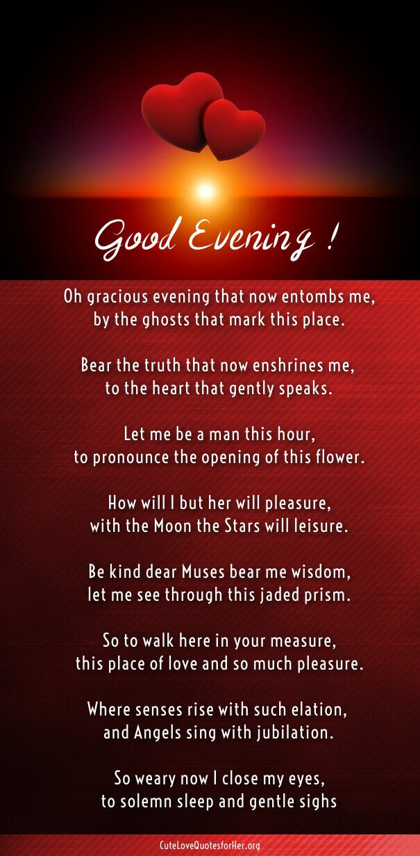 Good Evening Romantic Poetry English Her