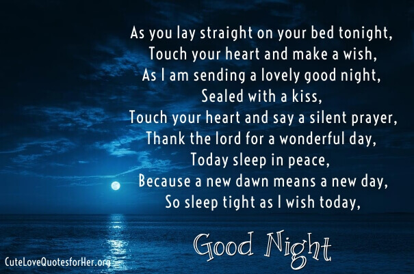 Romantic Good Night Poems For Your Girlfriend Her