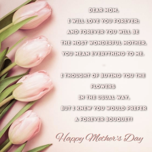 Dear Mom I Love You Mothers Day Poetry