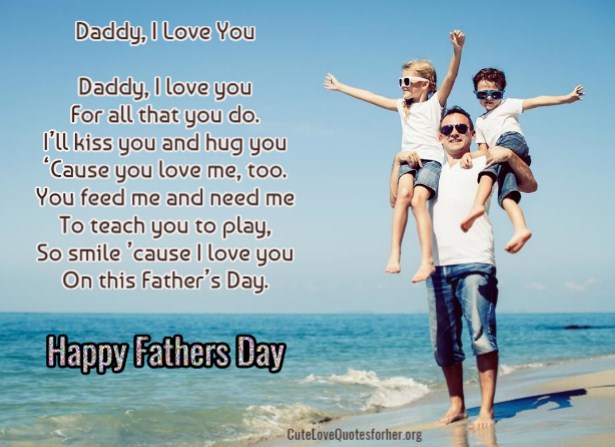 Daddy I Love You Poem For Fathers Day
