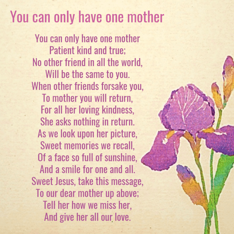 Mothers Day Poem For Mom Who Passed Away