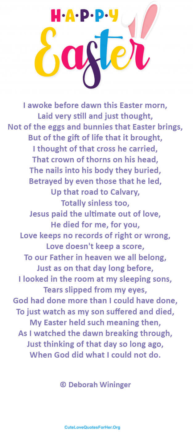 Happy Easter Love Poem Thoughts Of Easter