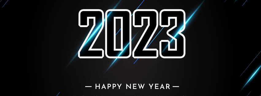 Cool Tech Style New Year 2023 Facebook Cover Photo