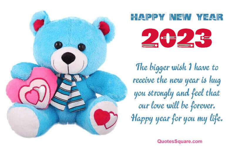 Cute Teddy Bear New Year 2023 Love Quotes