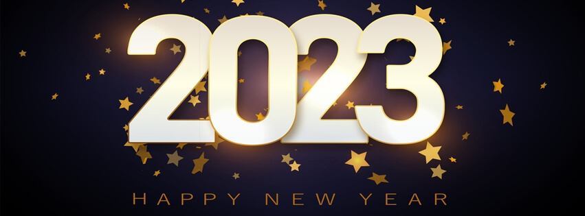 Elegant Happy New Year 2023 Wishing Facebook Cover For Pages
