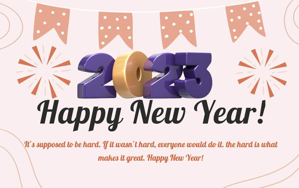 HD Happy New Year 2023 Greeting Card