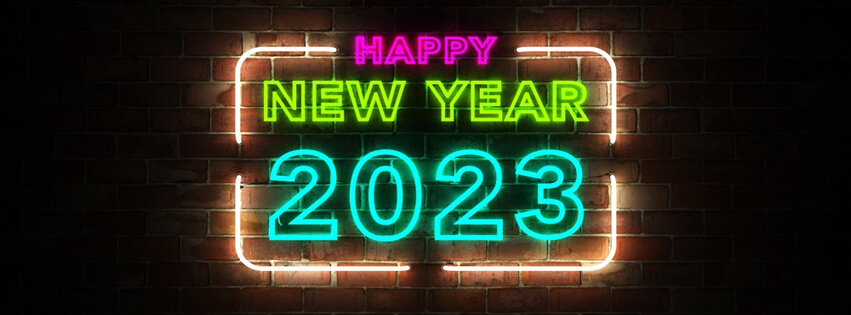 Happy New Year 2023 Special FB Cover Photo With Neon Club Lights