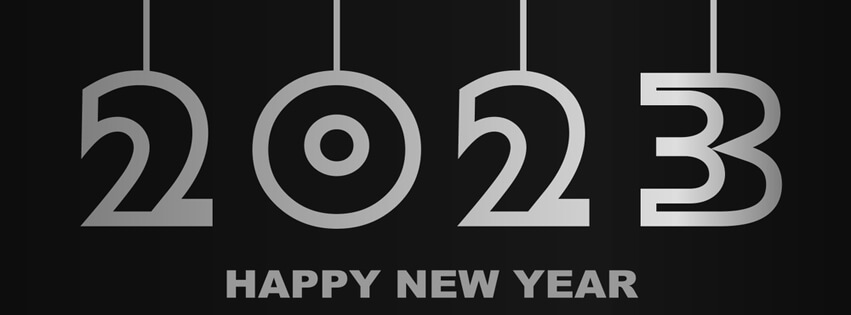 Hello 2023 New Year Facebook Cover Whiteboard Font Style