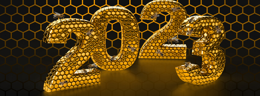 Honeybee Style Happy New Year Banner 2023 Hd