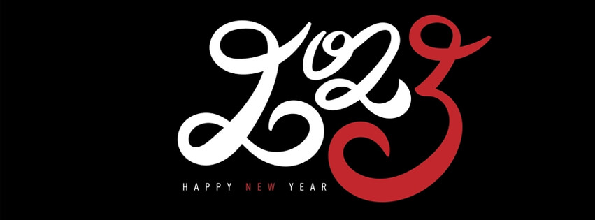 Stylish Happy New Year 2023 Facebook Cover Arabic Design