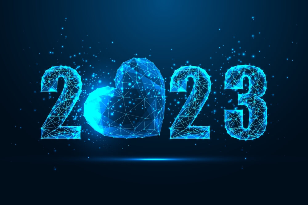 Cute Happy New Year 2023 Wallpaper Blue Lovers Unique