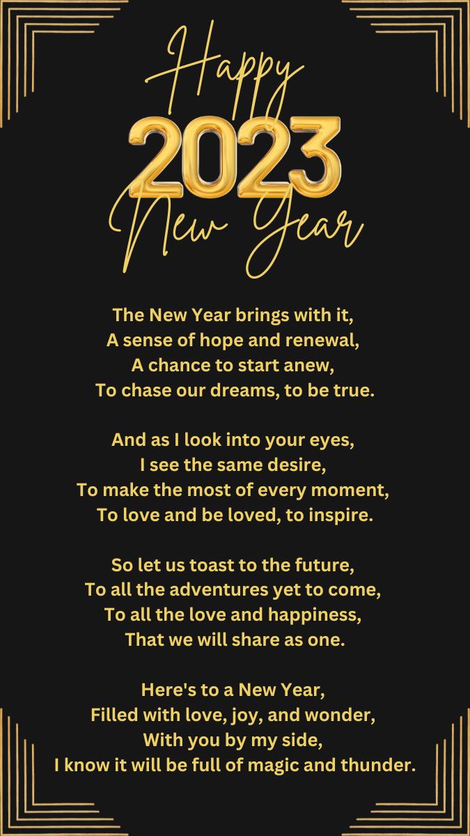 Happy New Year 2023 Cute Love Poems