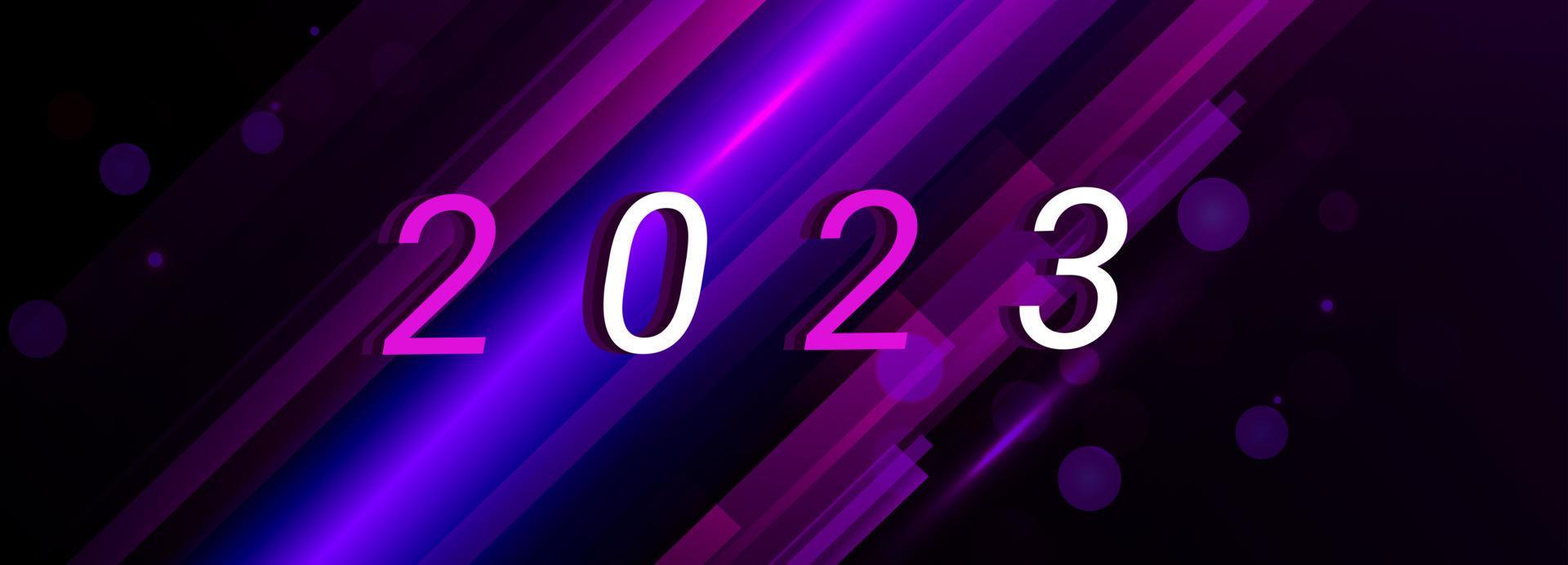 Neon Lights HD Happy New Year 2023 Facebook Twitter Covers