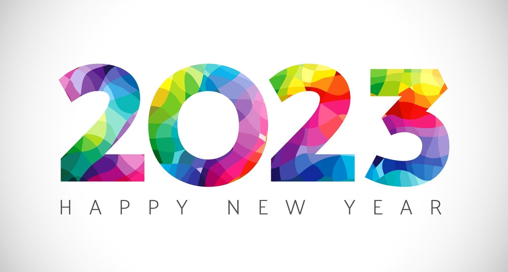Rainbow Colors Facebook Cover Happy New Year 2023