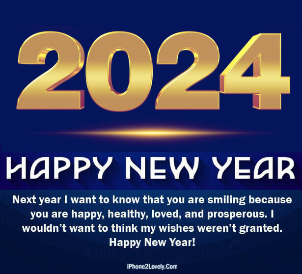 3D Style Happy New Year 2024 Love Quote Image