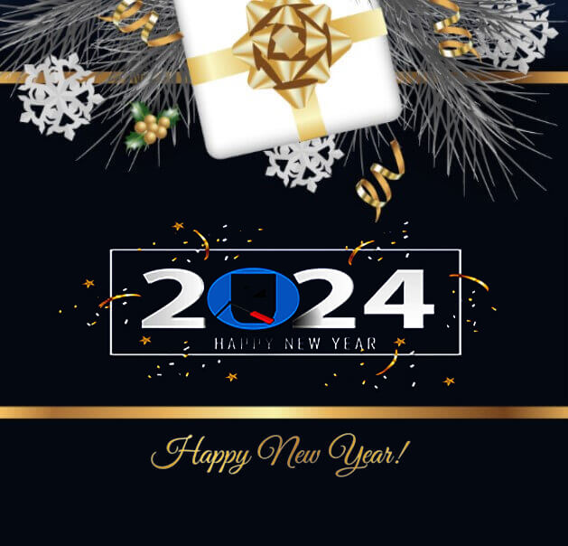 Happy New Year Features 2024 Greeting Card