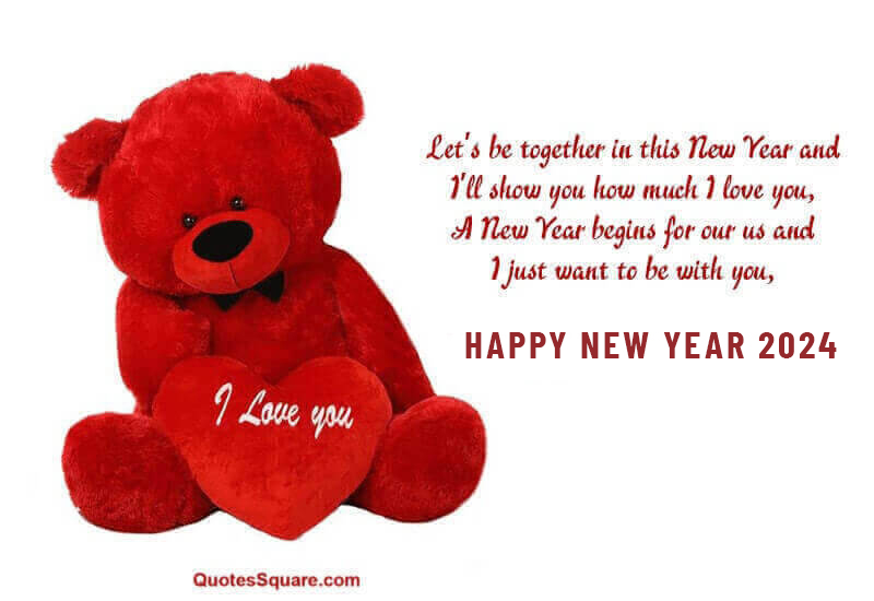 Happy New Year Romantic 2024 Wishes Teddy For Wife