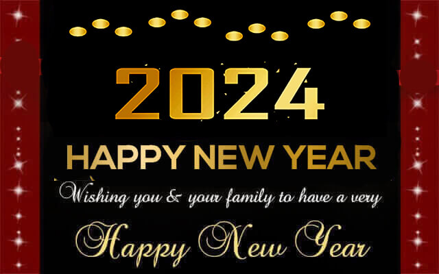 New Year Greeting Card Image 2024 Golden