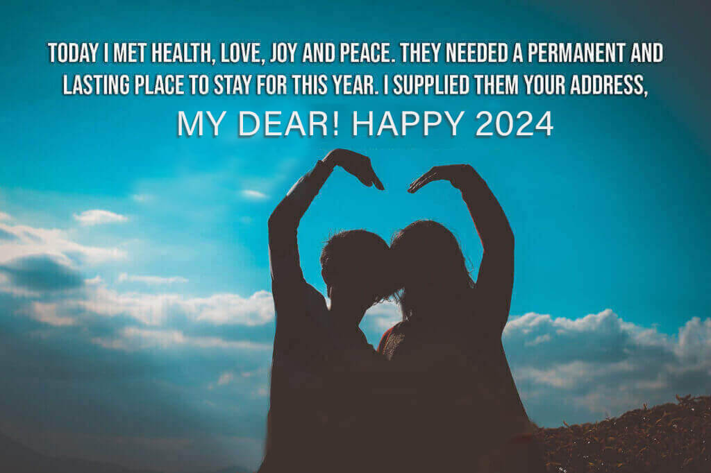 Romantic Happy New Year 2024 Quote Wishes Image