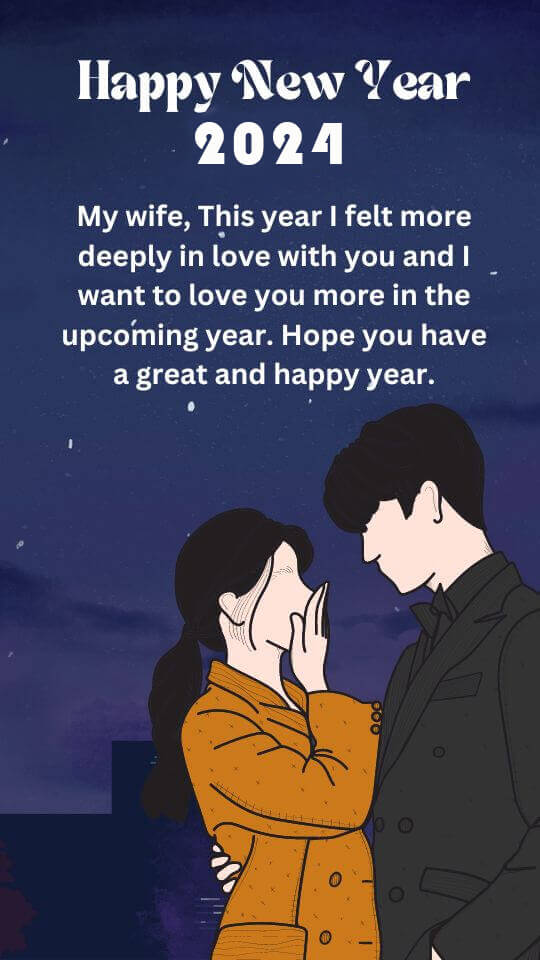 Romantic Happy New Year 2024 Wishes For Wife Mobile Status