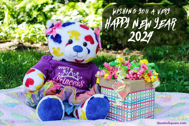 Romantic New Year 2024 Love Quote From Teddy Bear