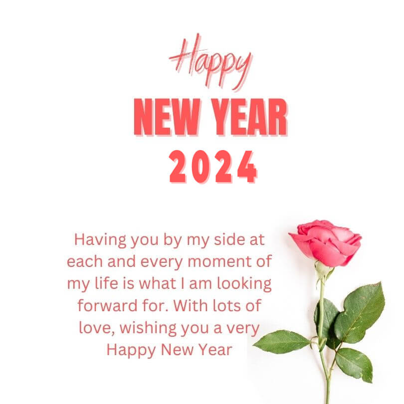 Special Happy New Year 2024 Greeting Card For Fiance To Wish New Year With Love