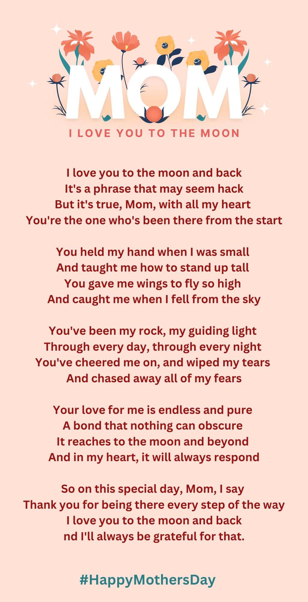 Happy Mothers Day Poem Long Back To Moon