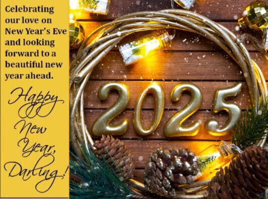 Cute New Year 2025 Greeting Card Romantic Image