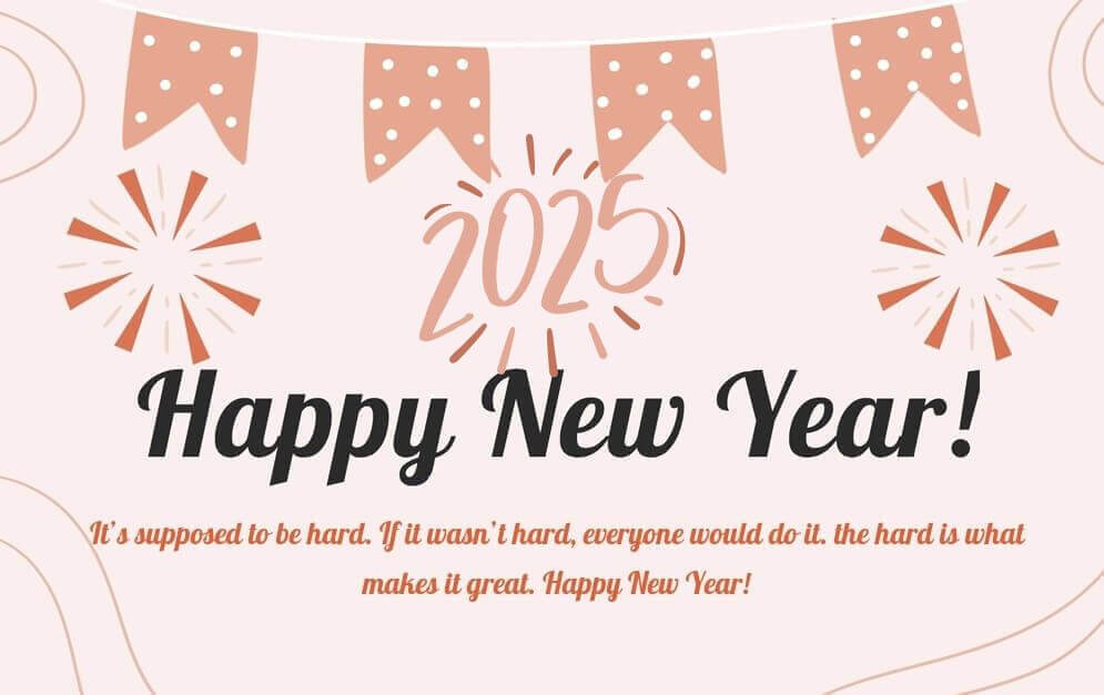 HD Happy New Year 2025 Greeting Card