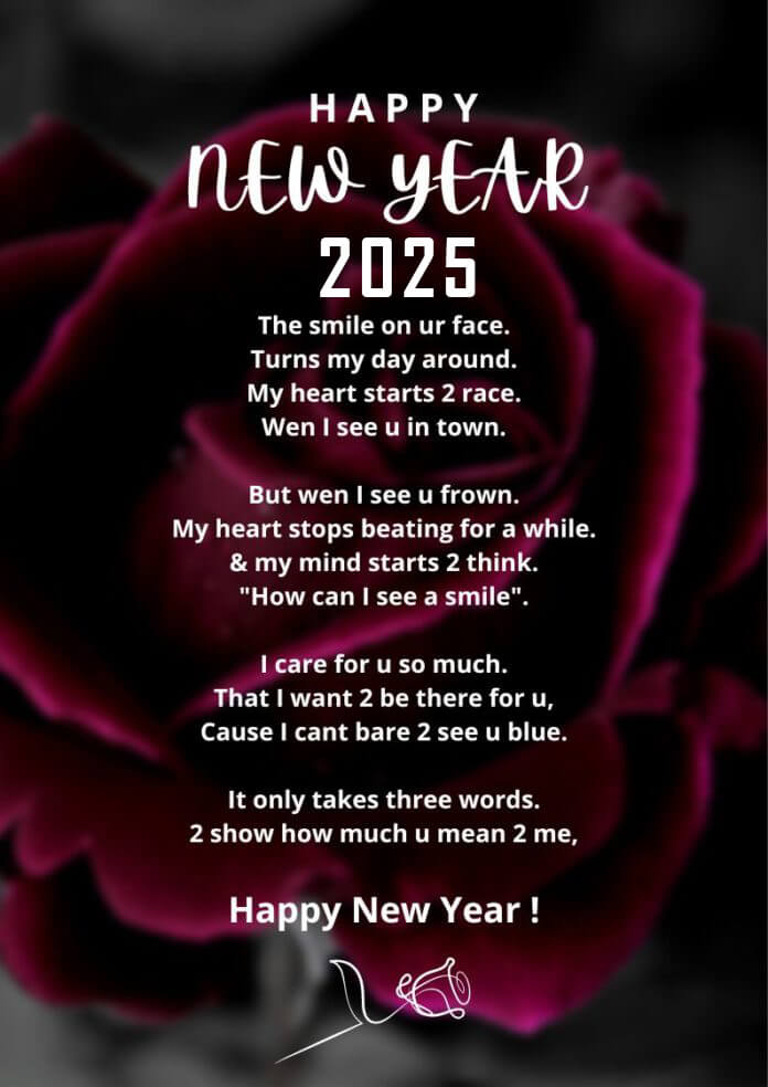 Happy New Year 2025 Love Poems Romantic 696x984