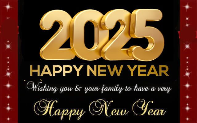 New Year Greeting Card Image 2025 Golden