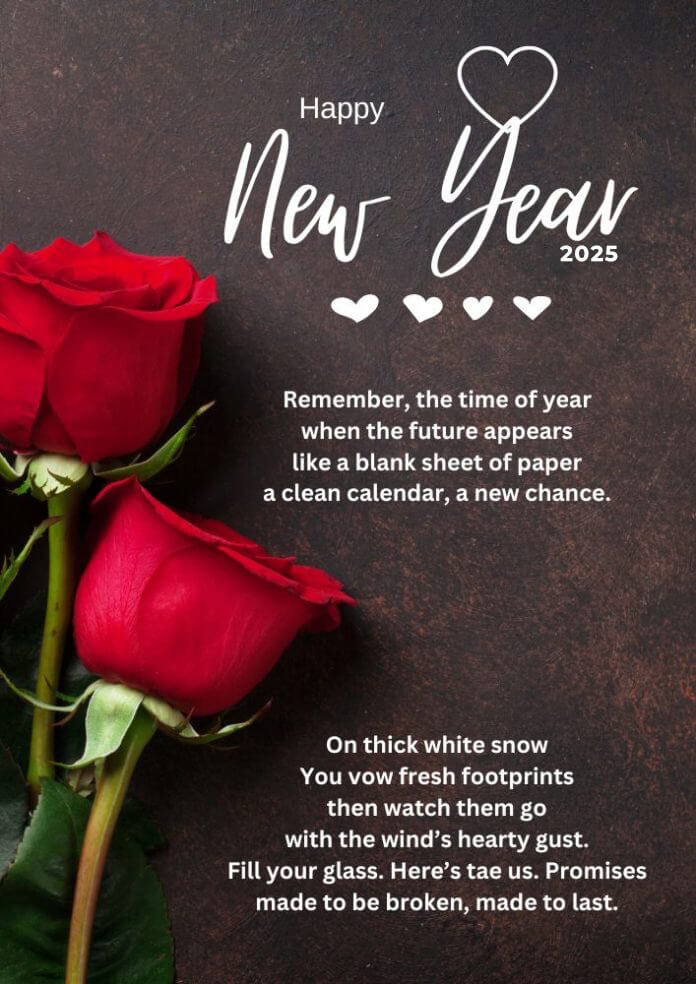 Romantic Happy New Year 2025 Poem 696x984